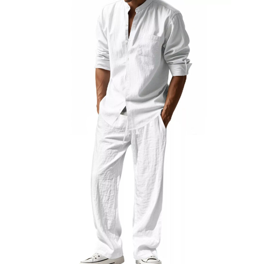 Men’s Full Size Casual Button Up Shirt and Pants Plus Size Apparel and Accessories