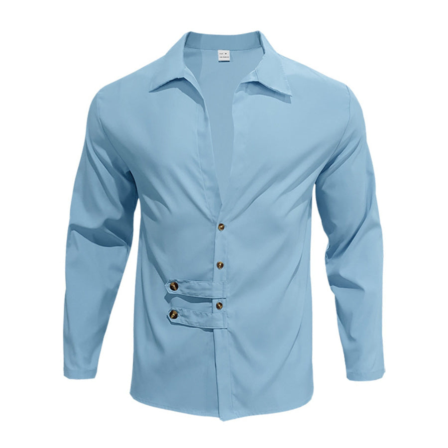 Men’s Full Size Casual Button-Up Shirt Plus Size Apparel and Accessories