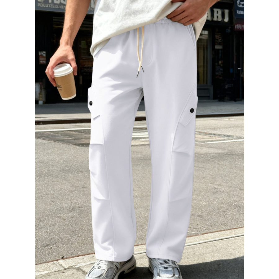 Men’s Full Size Casual Cargo Pants with Drawstring Waist Plus Size Apparel and Accessories