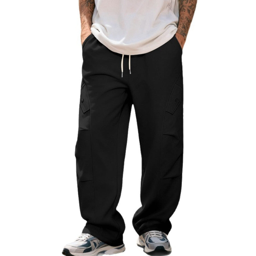 Men’s Full Size Casual Cargo Pants with Drawstring Waist Plus Size Apparel and Accessories