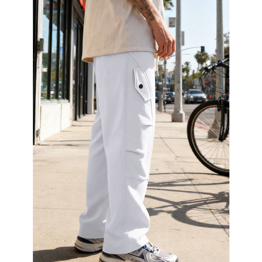 Men’s Full Size Casual Cargo Pants with Drawstring Waist Plus Size Apparel and Accessories