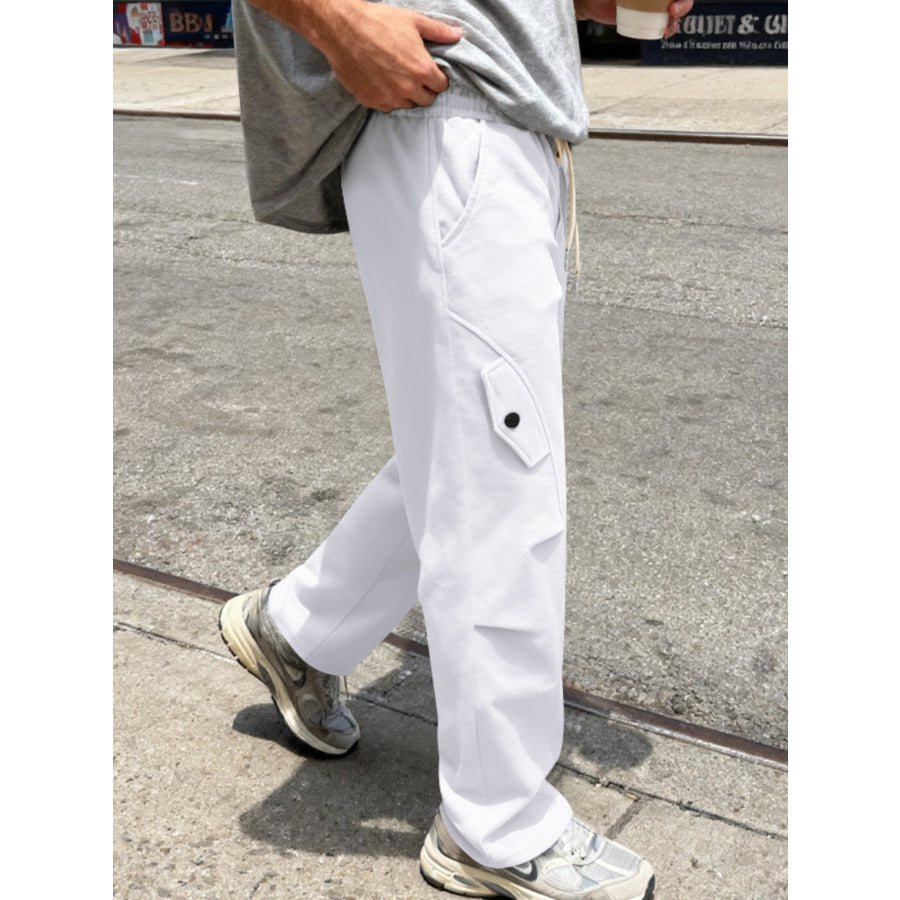 Men’s Full Size Casual Cargo Pants with Drawstring Waist Plus Size Apparel and Accessories