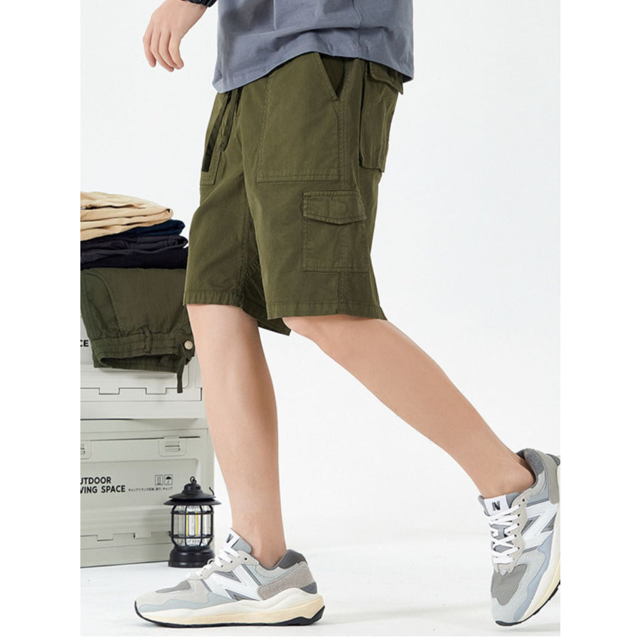 Men’s Full Size Casual Cargo Shorts with Drawstring Plus Size Apparel and Accessories