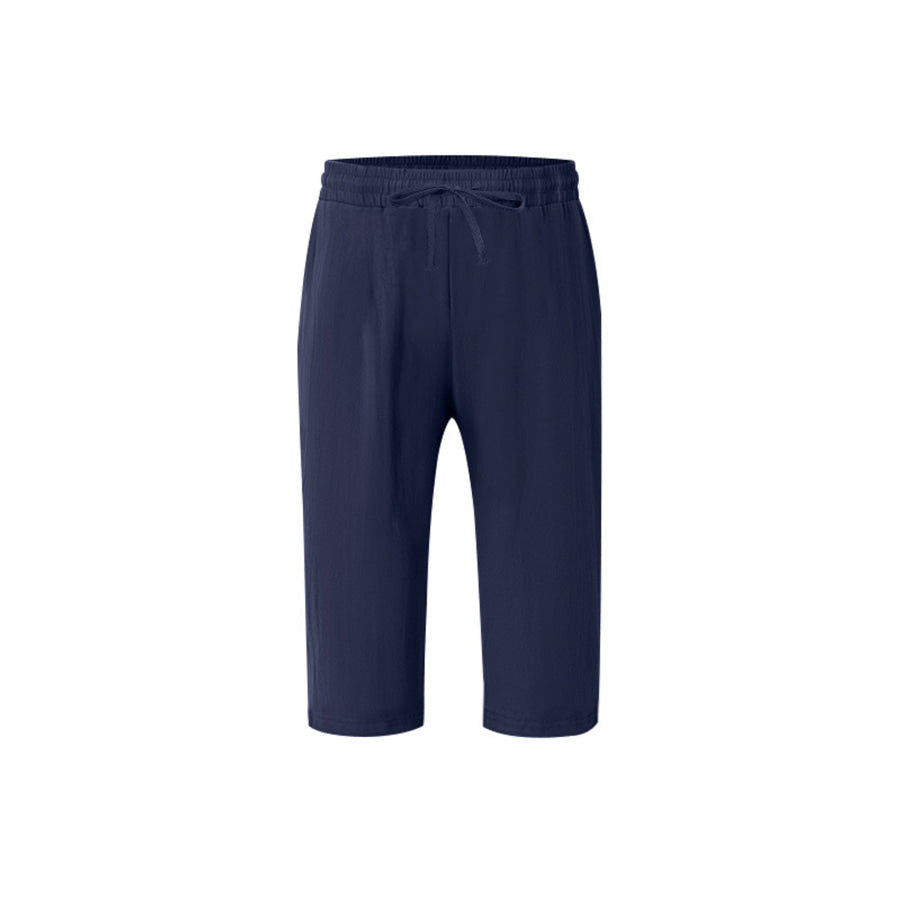 Men’s Full Size Casual Drawstring Cropped Pants Plus Size Apparel and Accessories