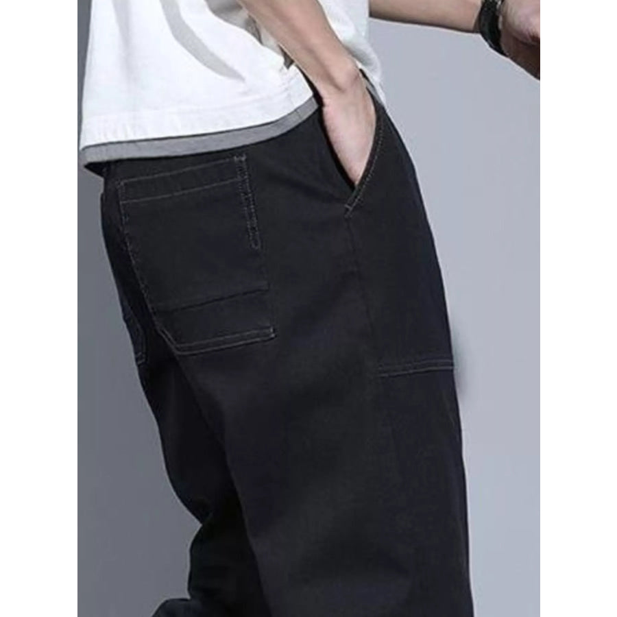 Men’s Full Size Casual Drawstring Jeans Plus Size Apparel and Accessories