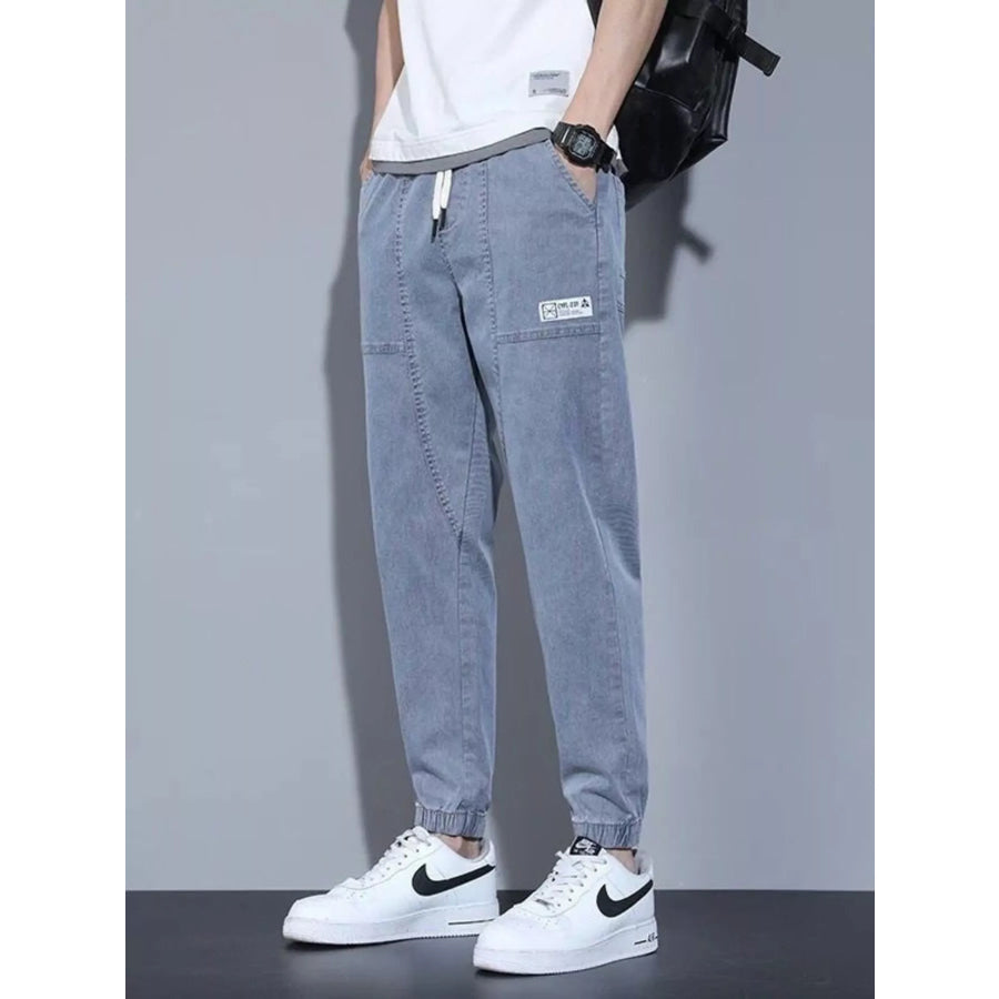 Men’s Full Size Casual Drawstring Jeans Plus Size Light / S Apparel and Accessories