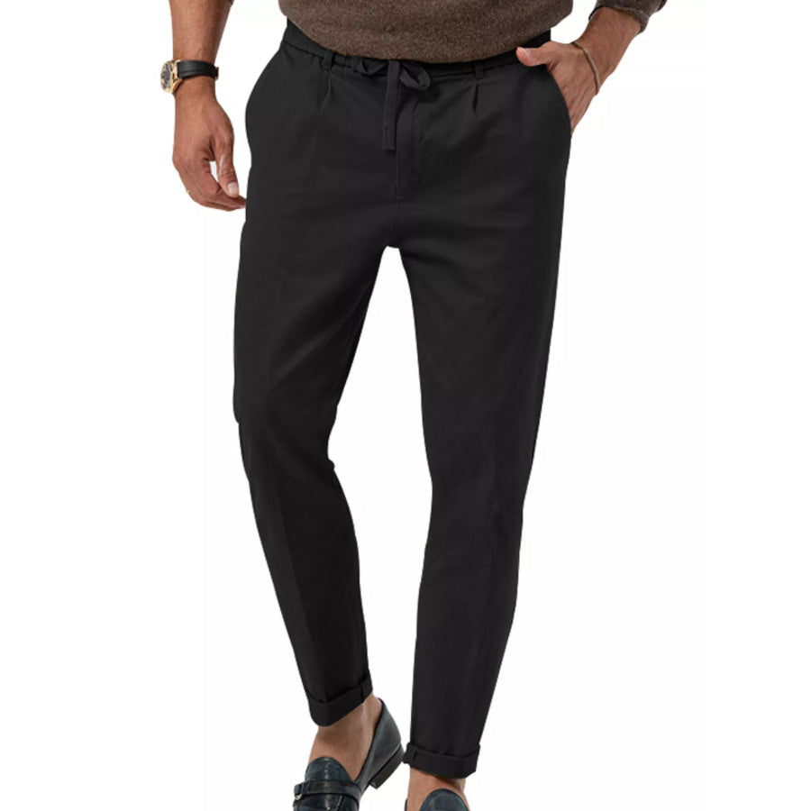 Men’s Full Size Casual Drawstring Pants Plus Size Black / S Apparel and Accessories
