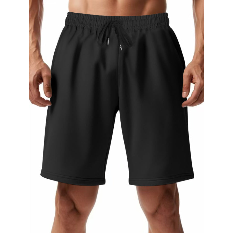 Men’s Full Size Casual Drawstring Shorts Plus Size Black / S Apparel and Accessories