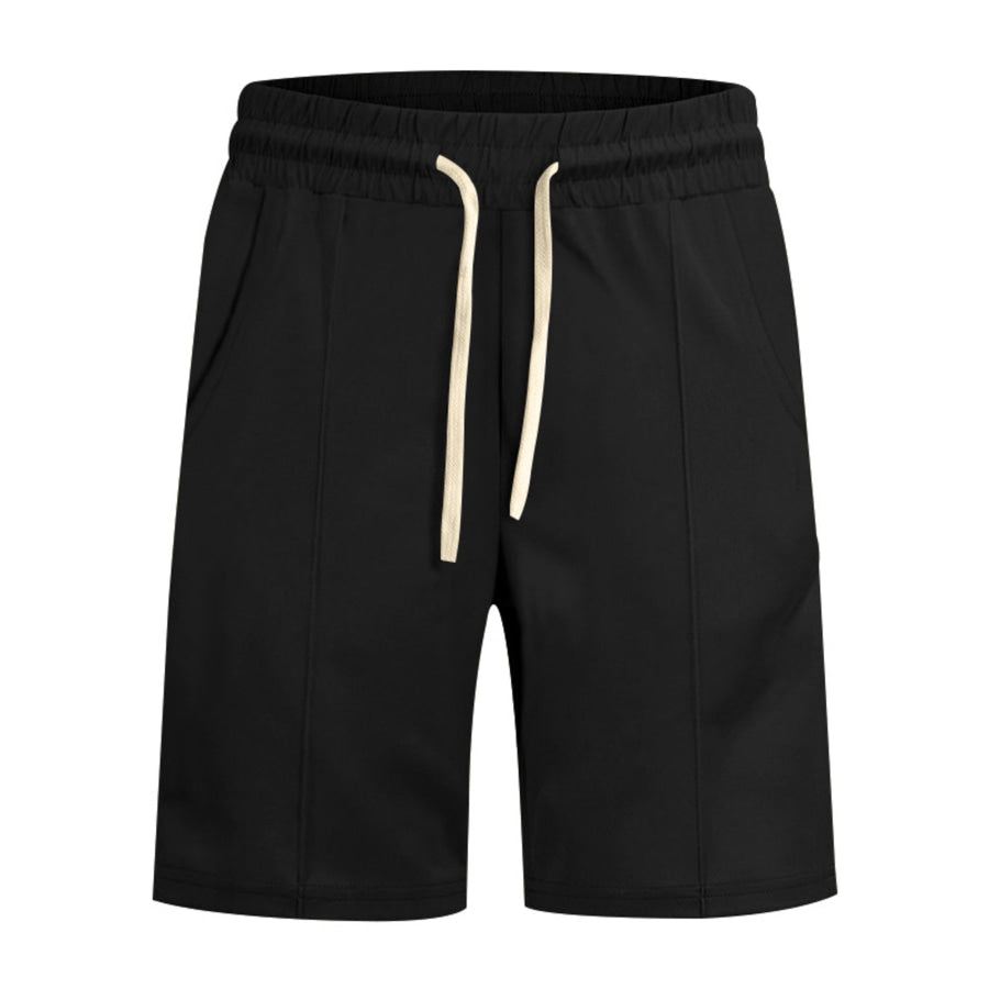 Men’s Full Size Casual Drawstring Shorts Plus Size Black / S Apparel and Accessories
