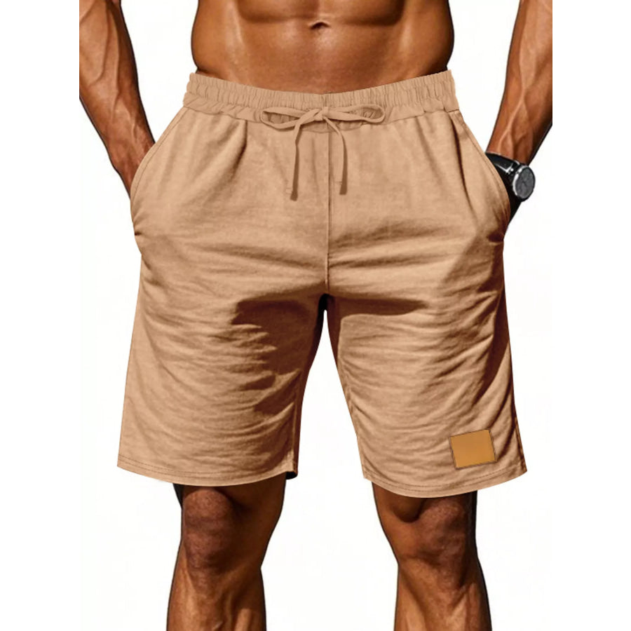 Men’s Full Size Casual Drawstring Shorts Plus Size Brown / S Apparel and Accessories