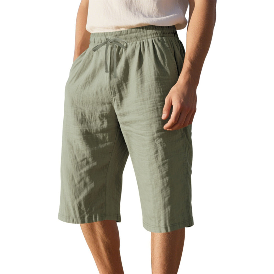 Men’s Full Size Casual Drawstring Shorts Plus Size Military Green / S Apparel and Accessories