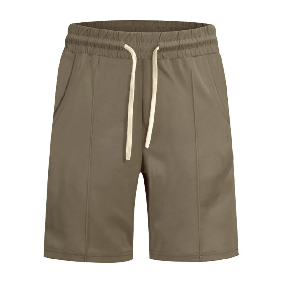 Men’s Full Size Casual Drawstring Shorts Plus Size Olive Brown / S Apparel and Accessories