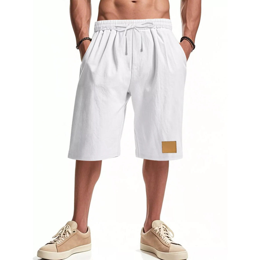 Men’s Full Size Casual Drawstring Shorts Plus Size White / S Apparel and Accessories