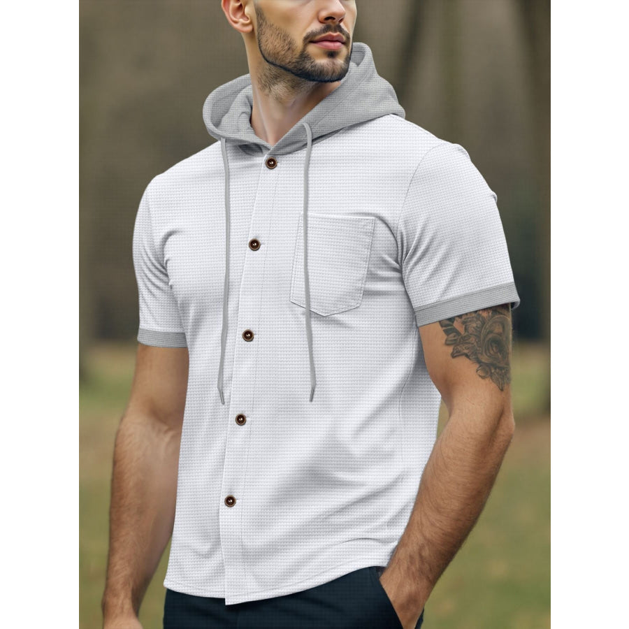 Men’s Full Size Casual Hooded Top & Shorts Set Plus Size Apparel and Accessories