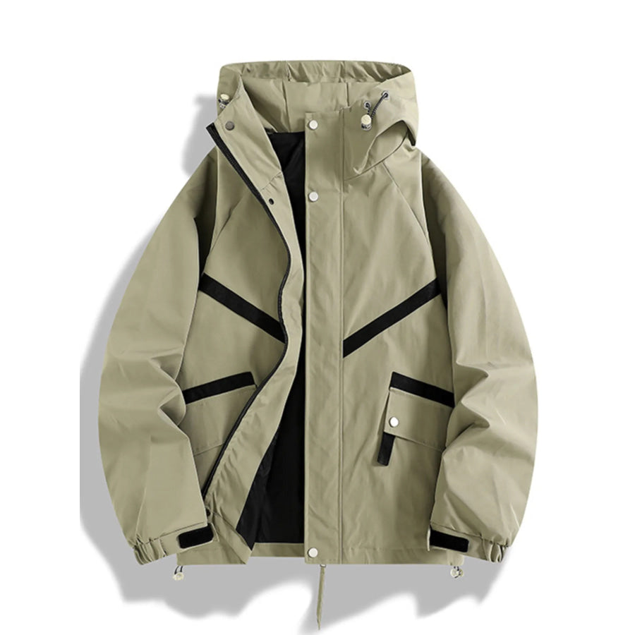 Men’s Full Size Casual Hooded Zip-Up Outerwear Plus Size Sage / S Apparel and Accessories