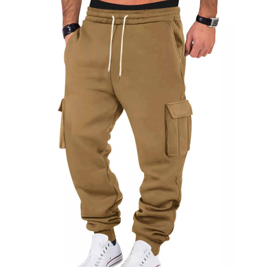Men’s Full Size Casual Joggers with Multi-Pocket Plus Size Camel / S Apparel and Accessories