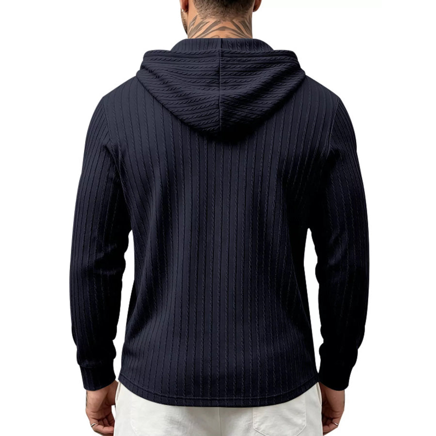 Men’s Full Size Casual Kangaroo Pocket Knit Hoodie Plus Size Apparel and Accessories