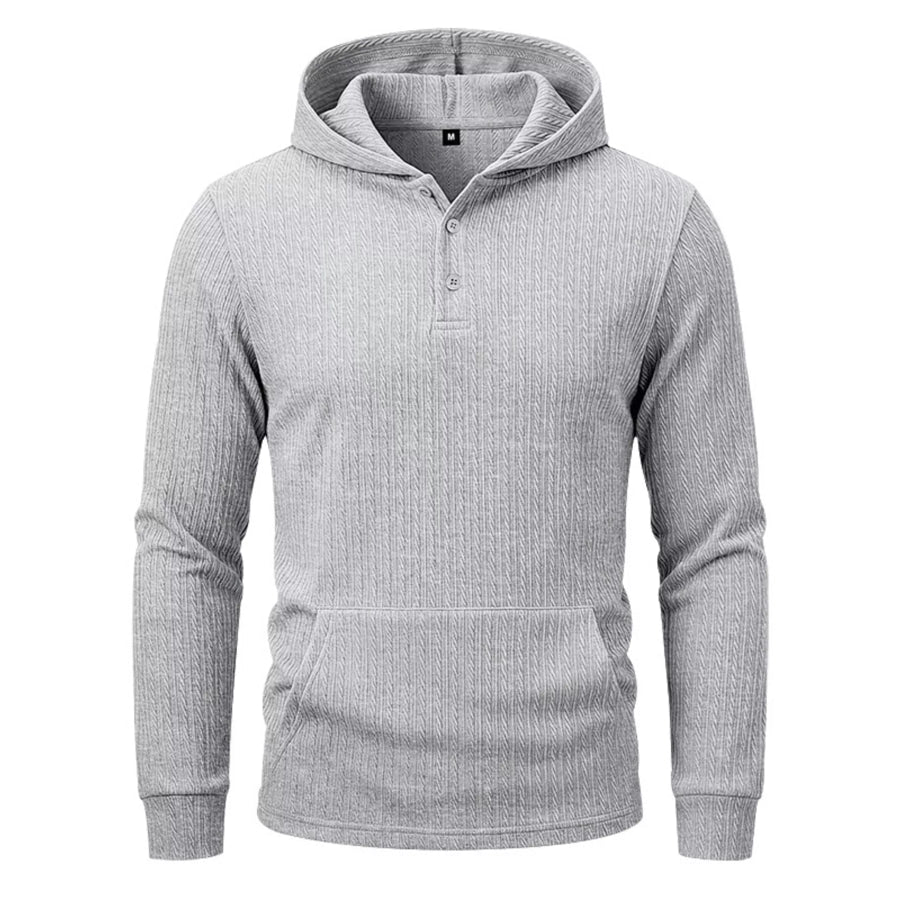Men’s Full Size Casual Kangaroo Pocket Knit Hoodie Plus Size Apparel and Accessories