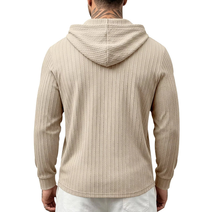 Men’s Full Size Casual Kangaroo Pocket Knit Hoodie Plus Size Apparel and Accessories