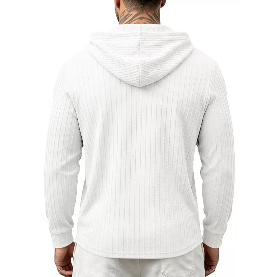 Men’s Full Size Casual Kangaroo Pocket Knit Hoodie Plus Size Apparel and Accessories