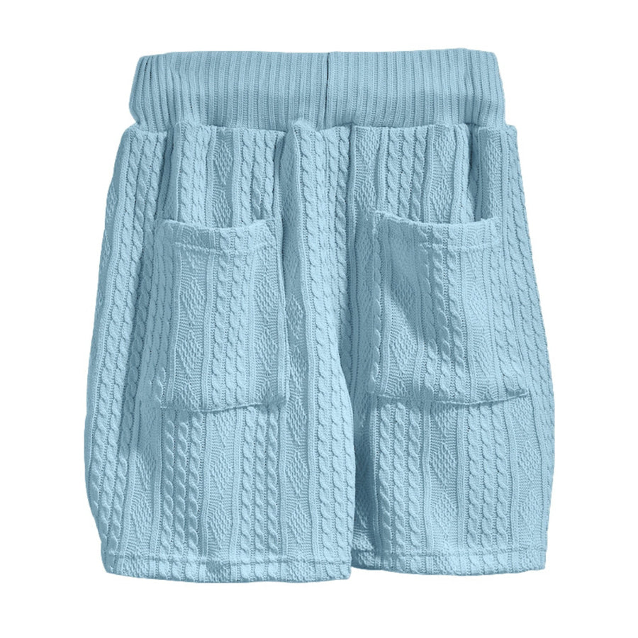 Men’s Full Size Casual Knit V-Neck Short Sleeve Top and Shorts Set Plus Size Apparel and Accessories