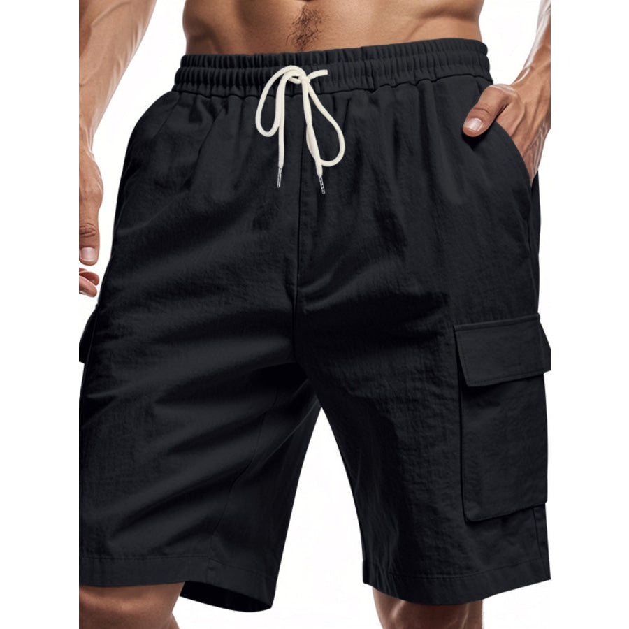 Men’s Full Size Casual Lightweight Cargo Shorts Plus Size Black / S Apparel and Accessories