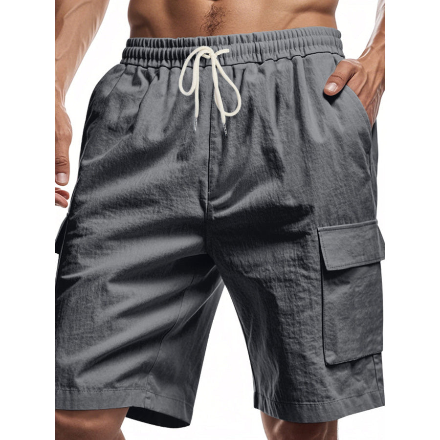 Men’s Full Size Casual Lightweight Cargo Shorts Plus Size Dark Gray / S Apparel and Accessories