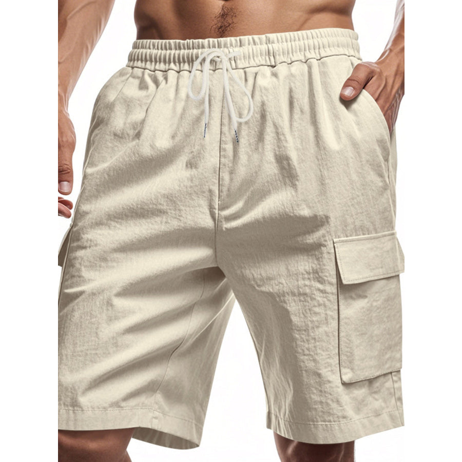 Men’s Full Size Casual Lightweight Cargo Shorts Plus Size Khaki / S Apparel and Accessories