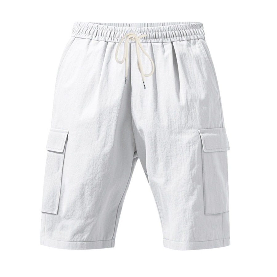 Men’s Full Size Casual Lightweight Cargo Shorts Plus Size White / S Apparel and Accessories