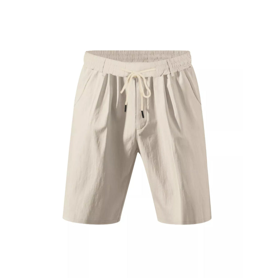 Men’s Full Size Casual Lightweight Drawstring Shorts Plus Size Khaki / S Apparel and Accessories