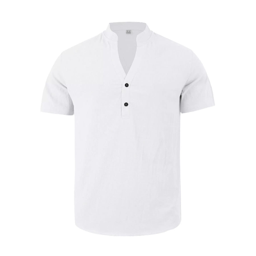 Men’s Full Size Casual Linen Blend Short Sleeve Shirt Plus Size Apparel and Accessories