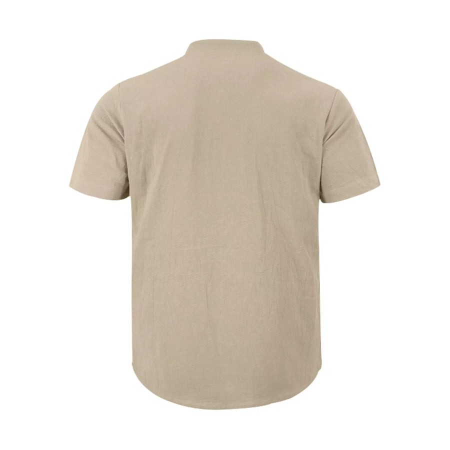 Men’s Full Size Casual Linen Blend Short Sleeve Shirt Plus Size Apparel and Accessories