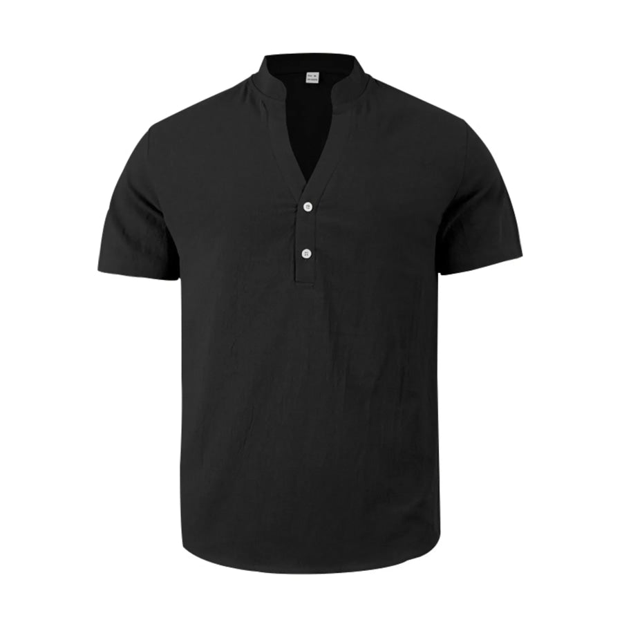 Men’s Full Size Casual Linen Blend Short Sleeve Shirt Plus Size Apparel and Accessories
