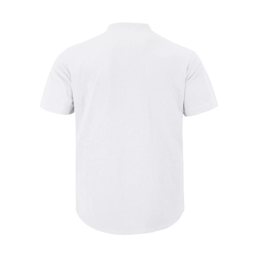 Men’s Full Size Casual Linen Blend Short Sleeve Shirt Plus Size Apparel and Accessories