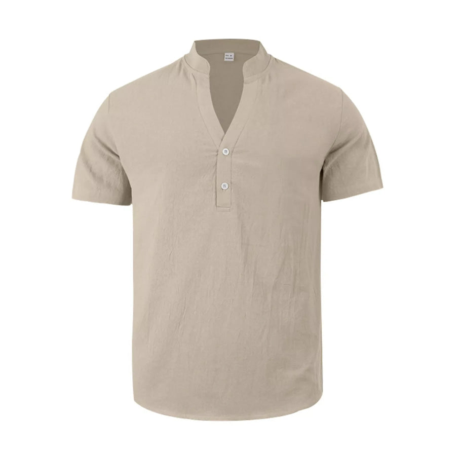 Men’s Full Size Casual Linen Blend Short Sleeve Shirt Plus Size Apparel and Accessories