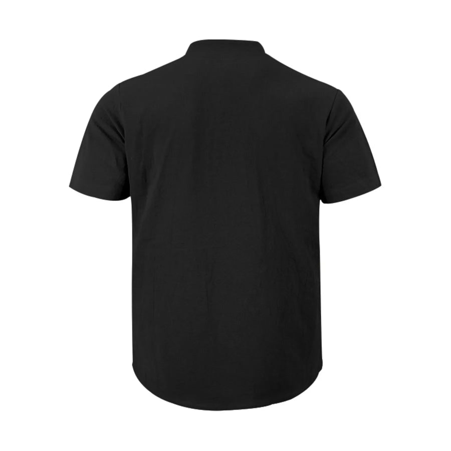 Men’s Full Size Casual Linen Blend Short Sleeve Shirt Plus Size Apparel and Accessories