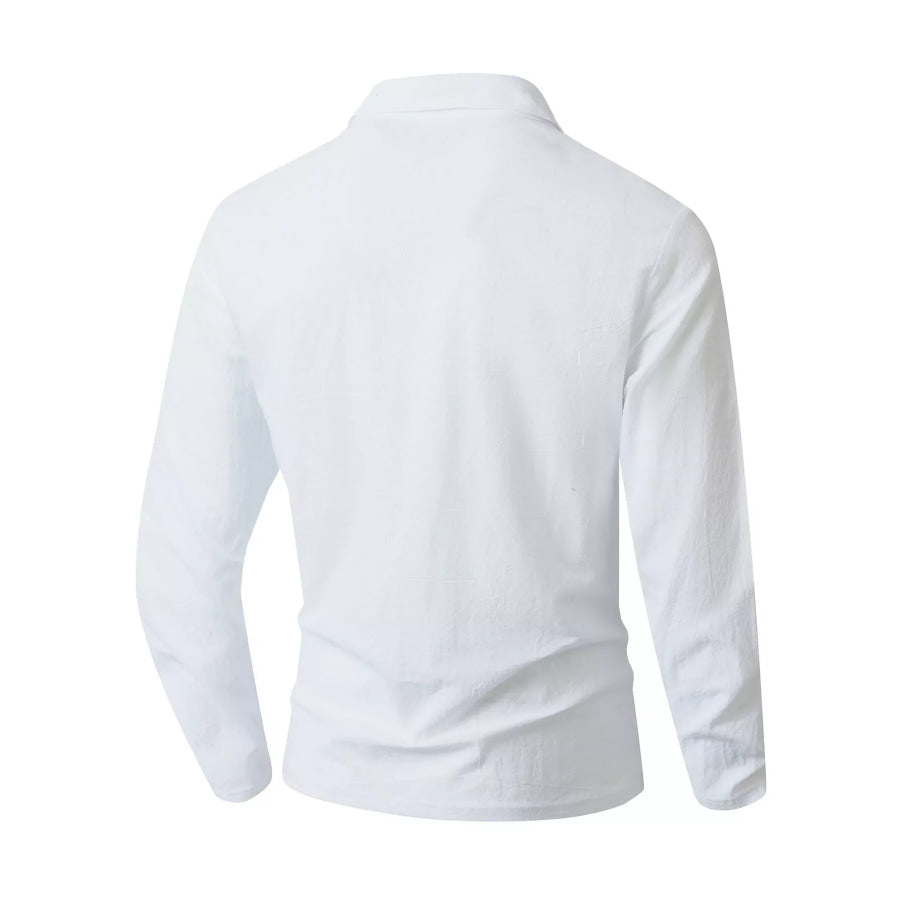 Men’s Full Size Casual Long Sleeve Linen-Blend Shirt Plus Size Apparel and Accessories