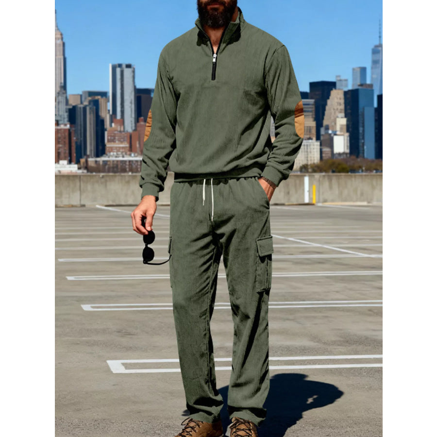 Men’s Full Size Casual Long Sleeve Top & Pants Set Plus Size Apparel and Accessories