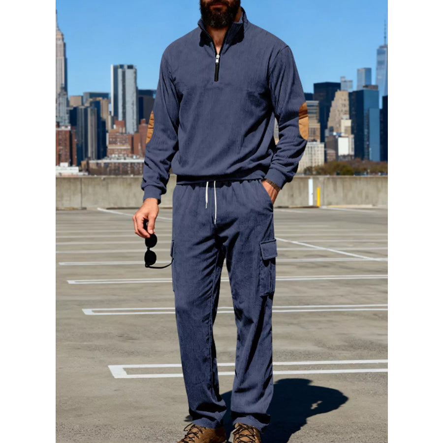 Men’s Full Size Casual Long Sleeve Top & Pants Set Plus Size Apparel and Accessories