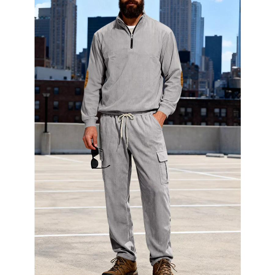 Men’s Full Size Casual Long Sleeve Top & Pants Set Plus Size Apparel and Accessories