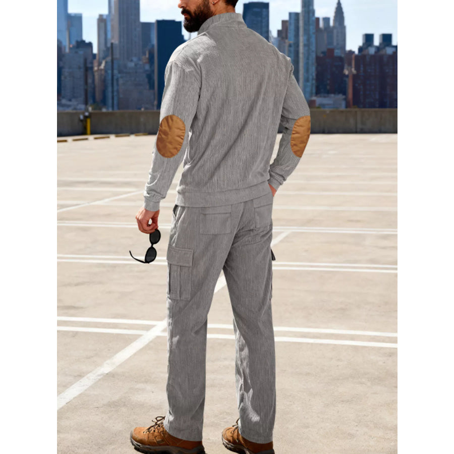 Men’s Full Size Casual Long Sleeve Top & Pants Set Plus Size Apparel and Accessories