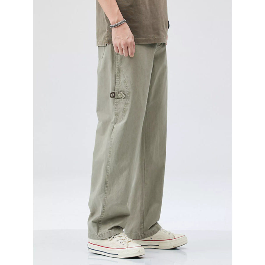 Men’s Full Size Casual Loose Fit Carpenter Pants Plus Size Sage / S Apparel and Accessories