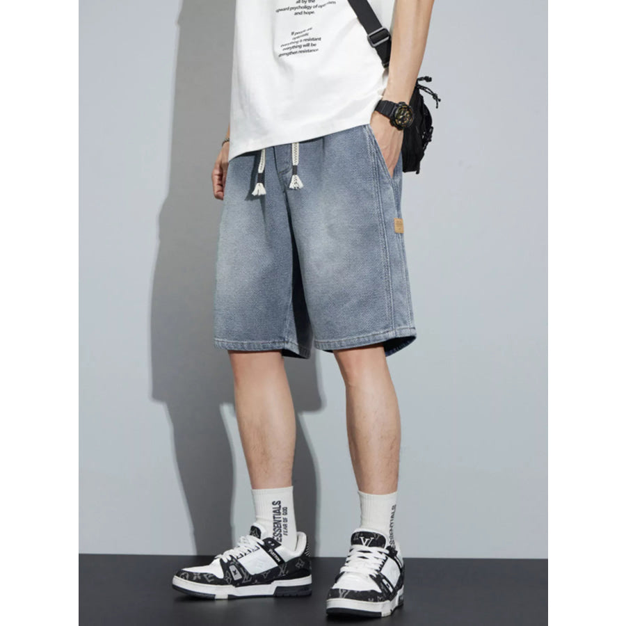 Men’s Full Size Casual Loose Fit Denim Shorts Plus Size Light Blue / S Apparel and Accessories