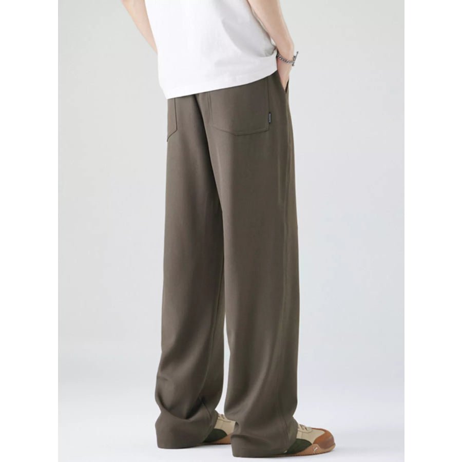 Men’s Full Size Casual Loose Fit Drawstring Pants Plus Size Dark Brown / S Apparel and Accessories