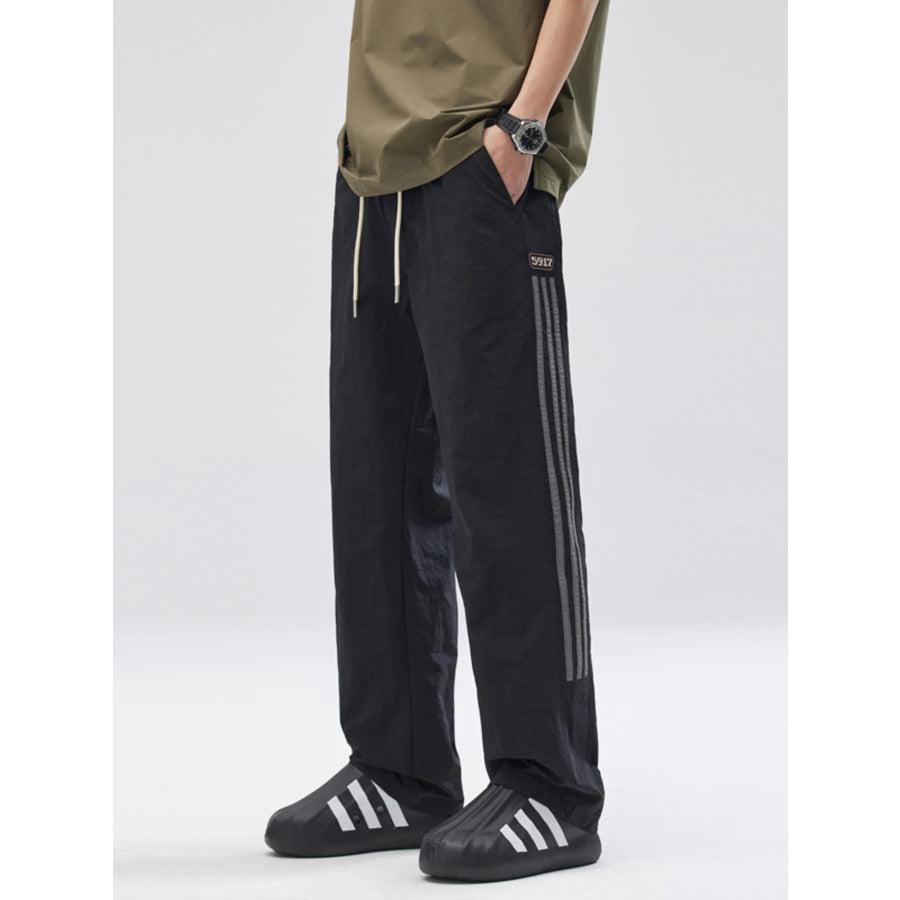 Men’s Full Size Casual Loose Fit Drawstring Pants Plus Size Black / S Apparel and Accessories