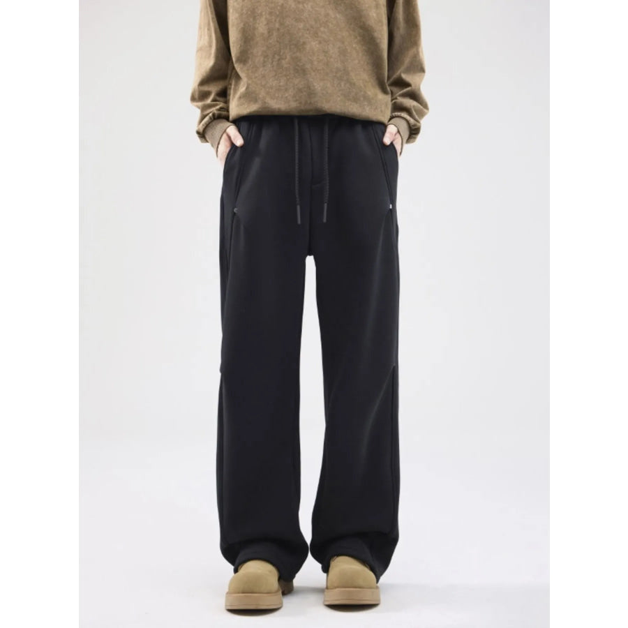Men’s Full Size Casual Loose-Fit Sweatpants Plus Size Black / S Apparel and Accessories
