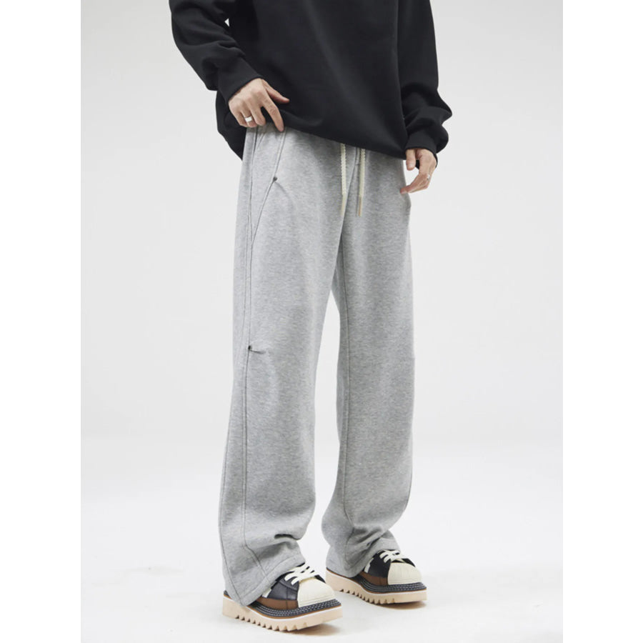Men’s Full Size Casual Loose-Fit Sweatpants Plus Size Grey / S Apparel and Accessories