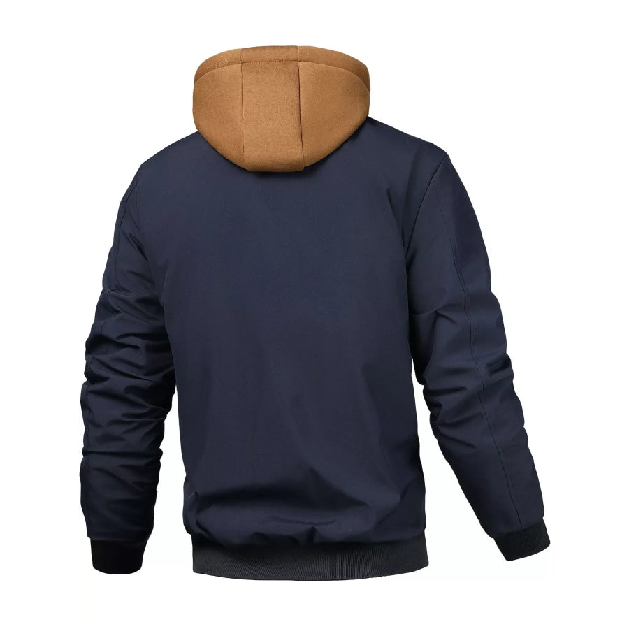 Men’s Full Size Casual Quilted Lined Hooded Bomber Jacket Plus Apparel and Accessories