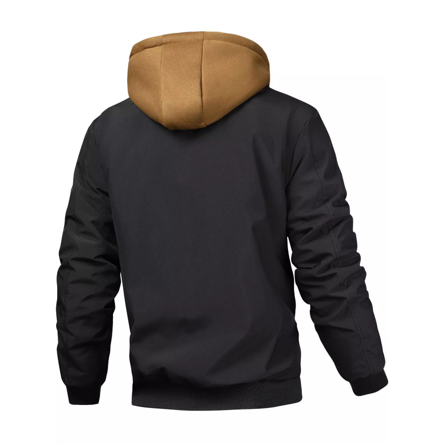 Men’s Full Size Casual Quilted Lined Hooded Bomber Jacket Plus Apparel and Accessories