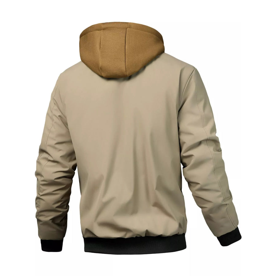 Men’s Full Size Casual Quilted Lined Hooded Bomber Jacket Plus Apparel and Accessories